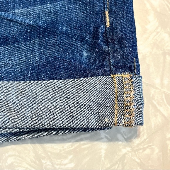 jean shorts high rise button fly 5 pocket rolled hem dark wash dollhouse tag - Picture 7 of 10